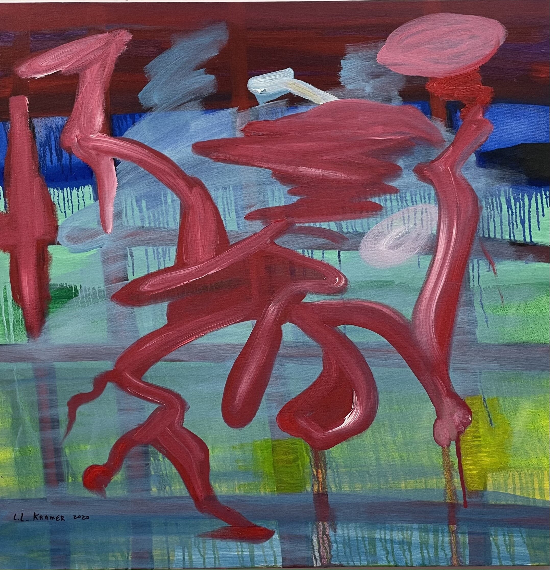 Pink Figure, oil on canvas, 30"x30", 2020