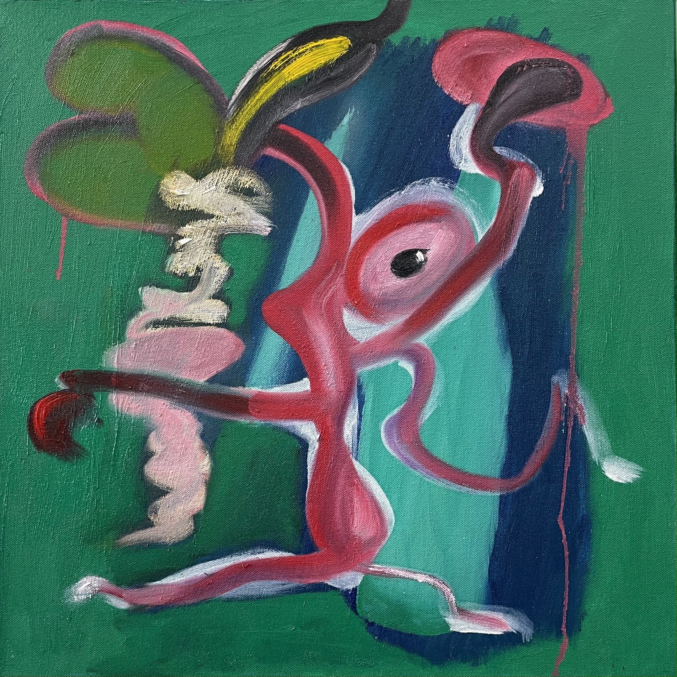 Red Figure, oil on canvas, 20" x 20", 2021