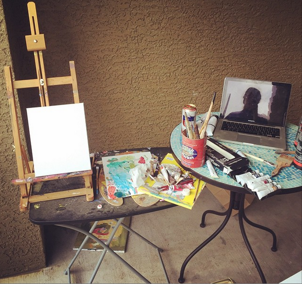 oil painting setup