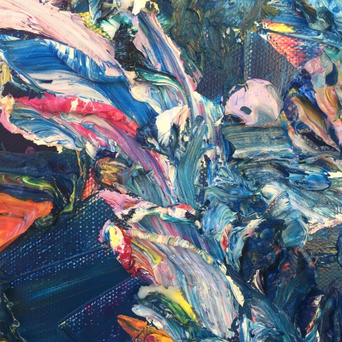 Cold wax and stand oil mixture on canvas