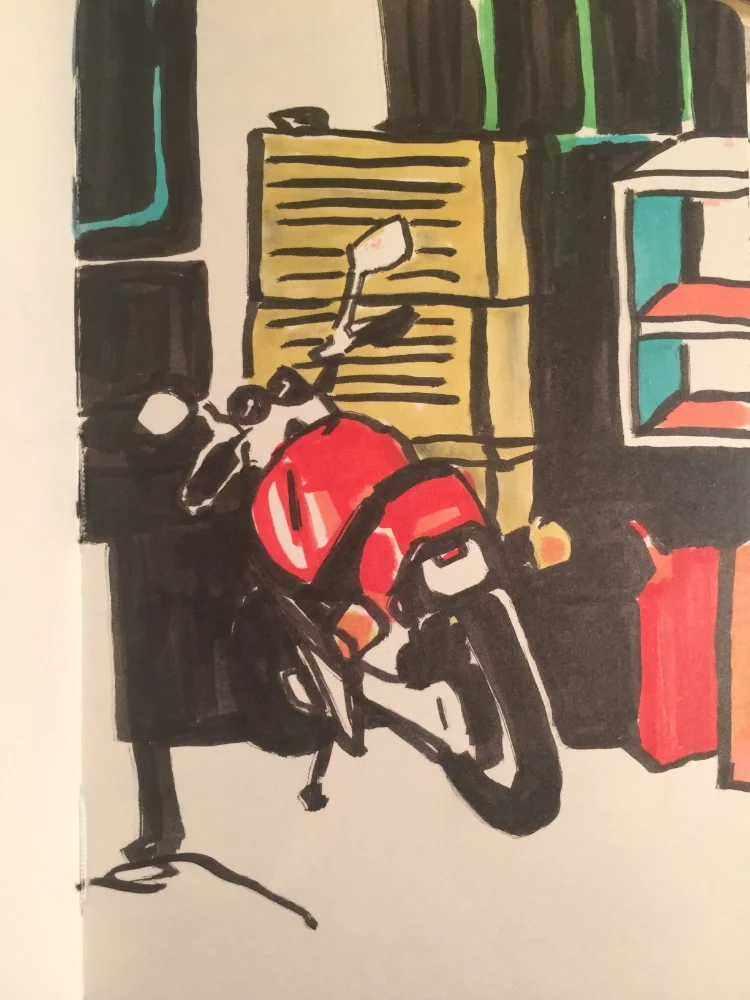 Marc's uncle Curtis has this rad bike so I drew it 