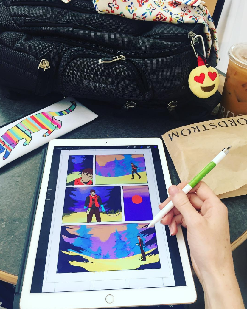 Workin on the comic in public, like ya do