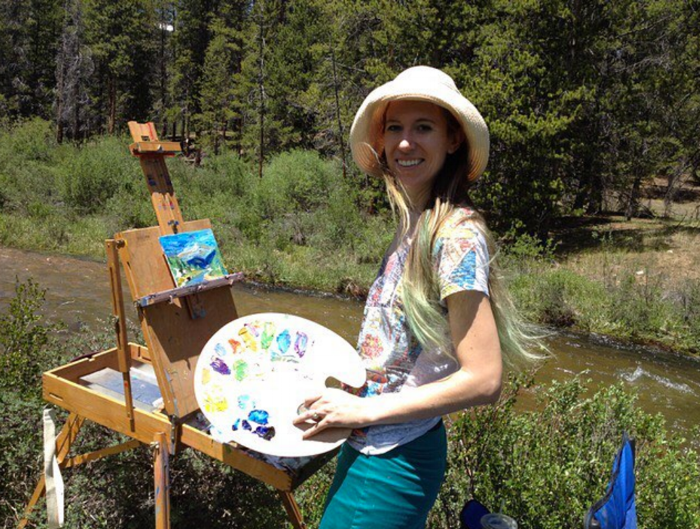Here I am painting at Halfmoon Creek near Leadville! 