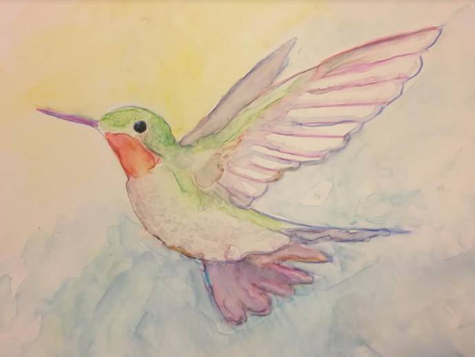Watercolor on Yupo paper 9 x 12