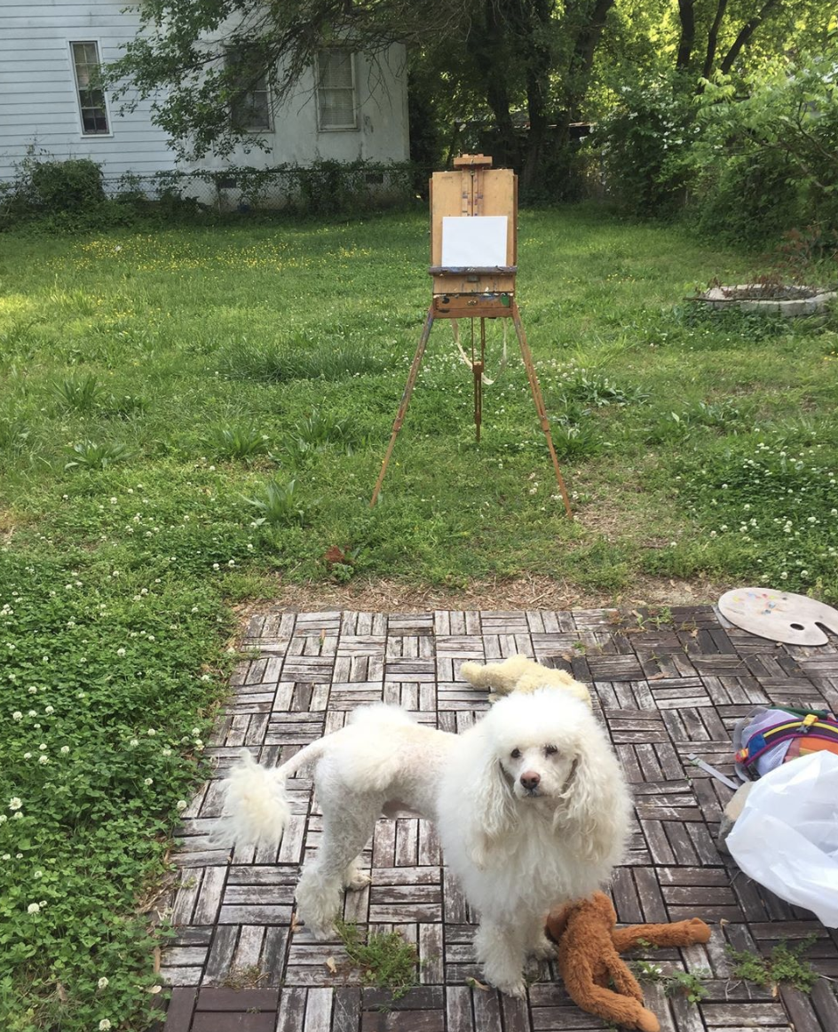 Julian Easel and poodle.png
