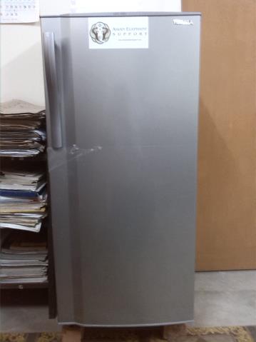 Refrigerator donated by AES to store elephant medicine and samples