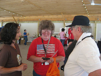 Director April speaking with some visitors.