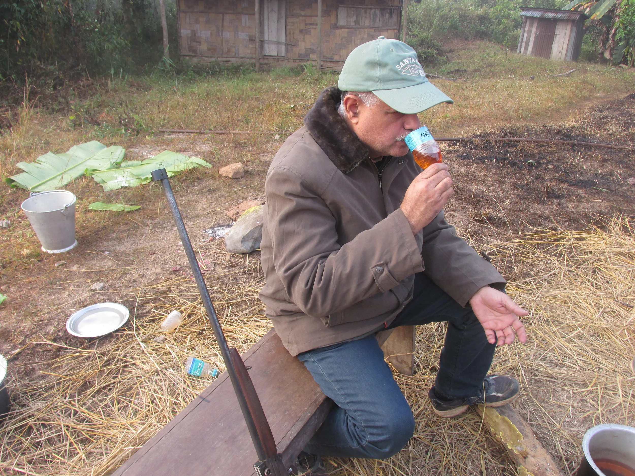Tea in an improvised cup