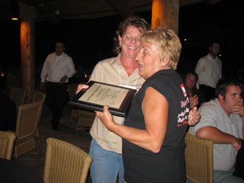 Linda receiving her award