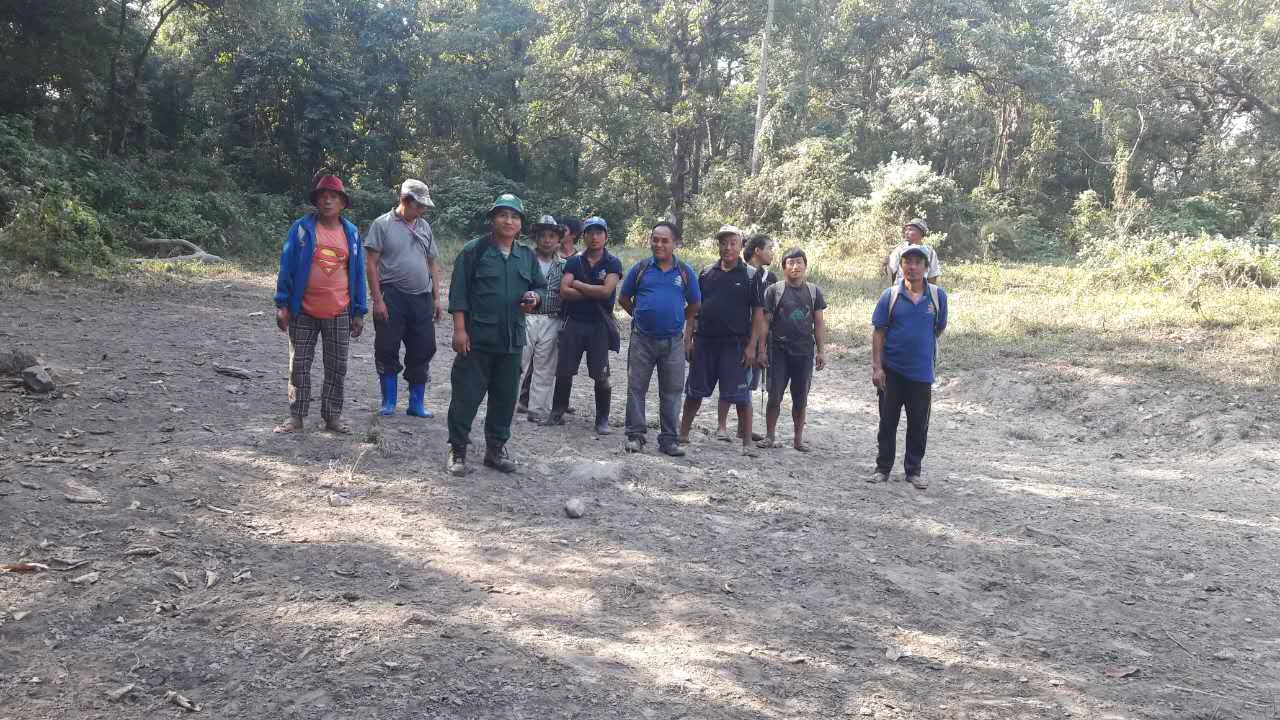 Villagers that worked on the construction