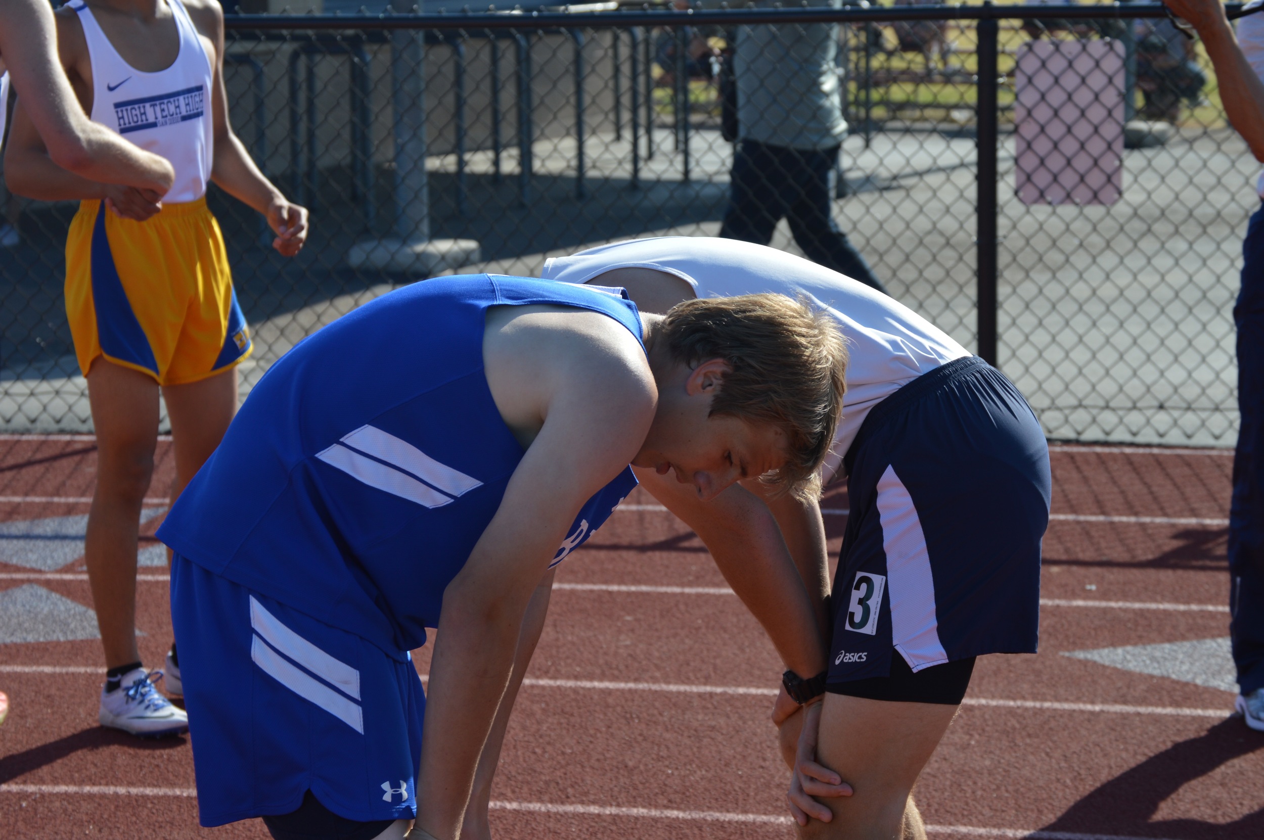 BHS hurdler Gunnar Streich after his seasonal debut. Photo: Hillary Streich
