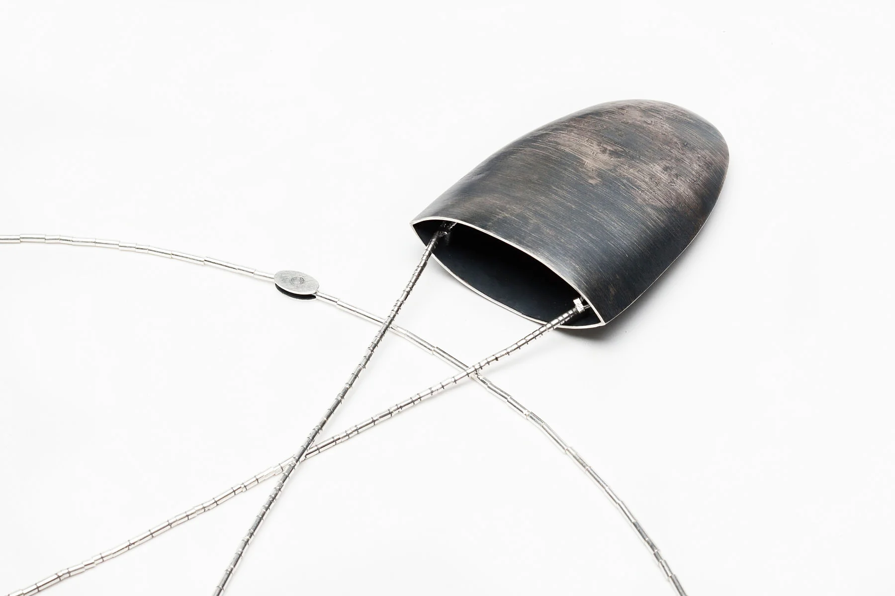 capsa vessel necklace, oxidised sterling silver