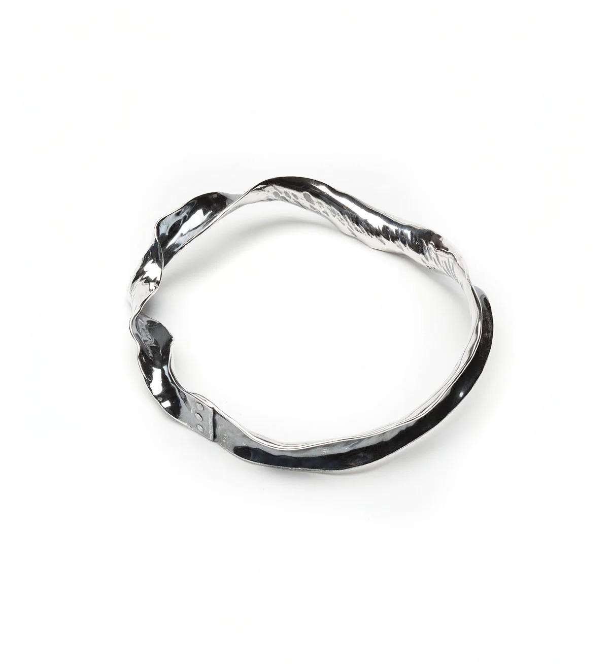 ribbon torque, oxidised sterling silver