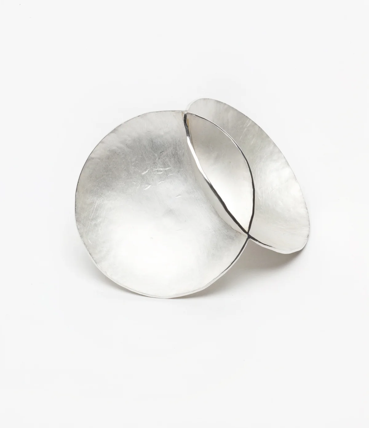 meniscus, hand raised sterling silver