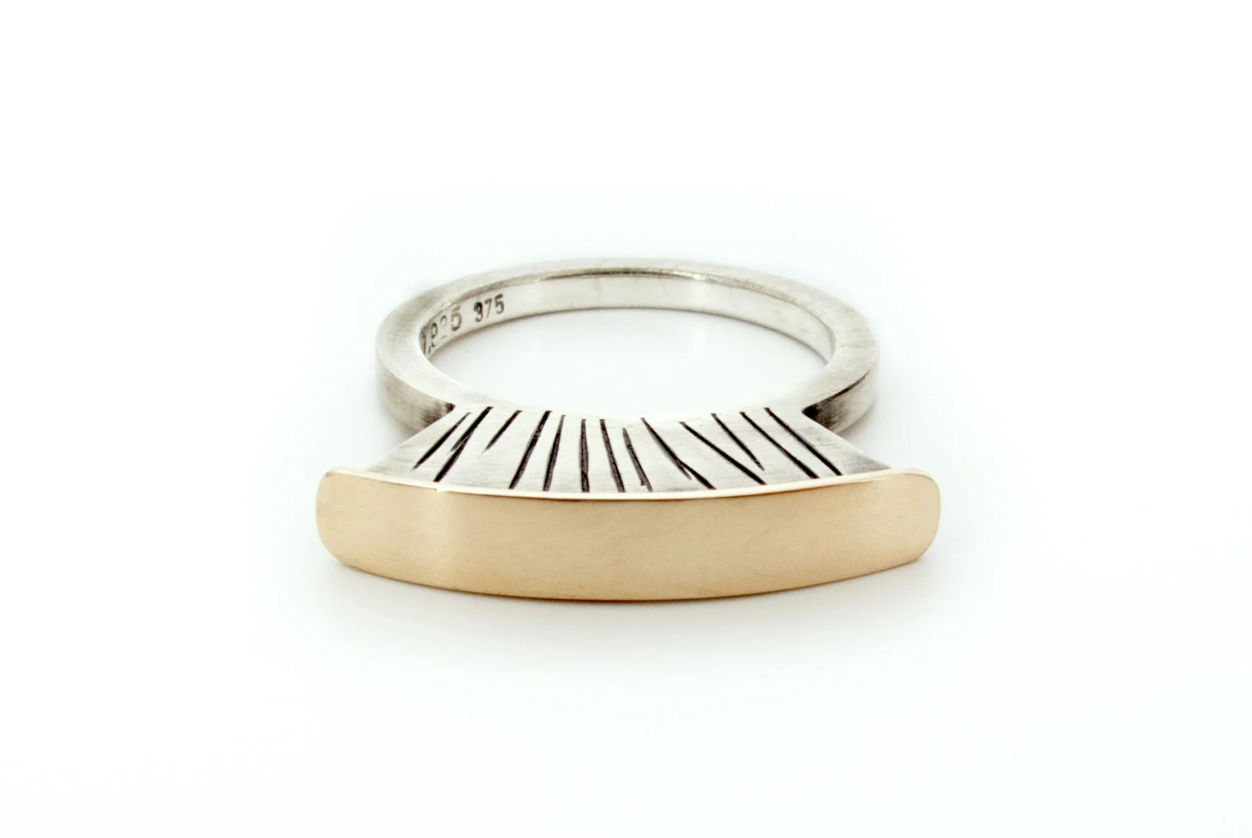 aftrican tribal ring, sterling silver & 9ct rose gold