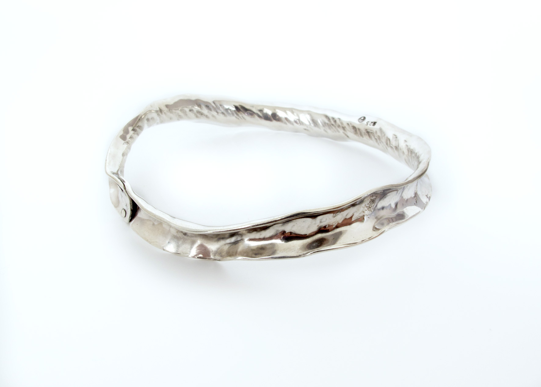 ribbon torque, sterling silver
