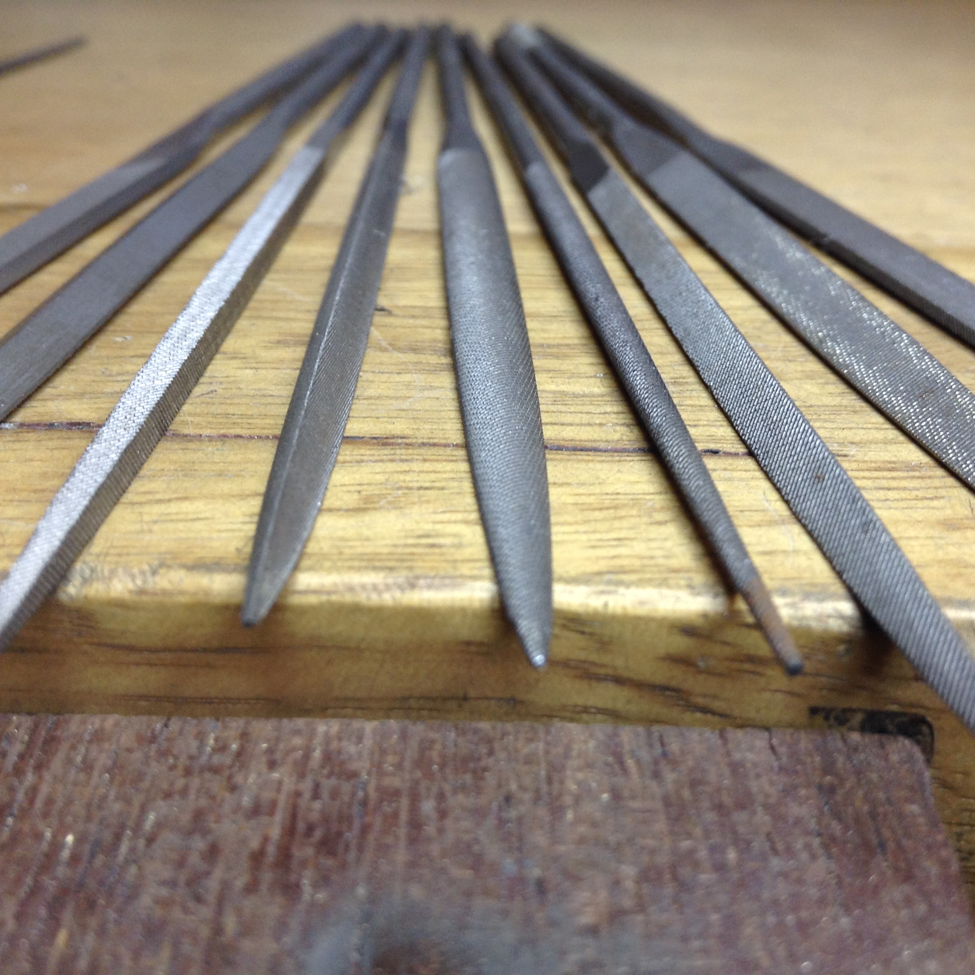 Swiss engineered needle files, for getting into all those tight spots for a quality finish which is of the utmost importance for finely crafted pieces.