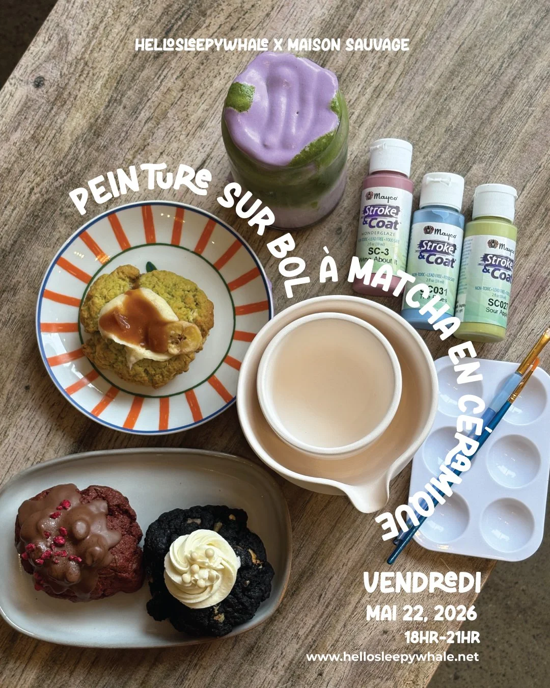 Peinture sur Bol à Matcha en Céramique