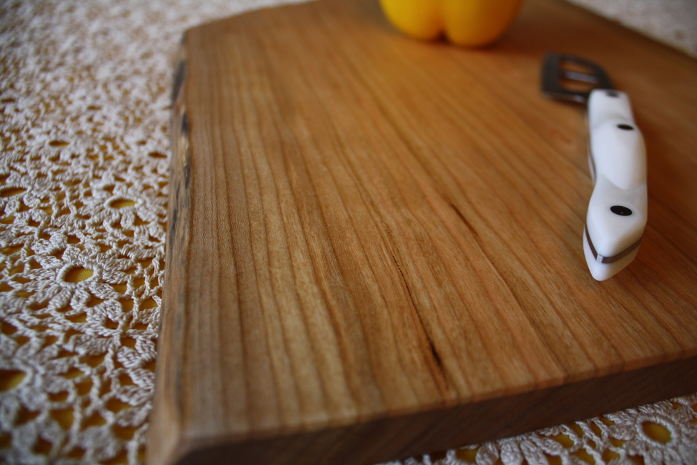 Beeswax & Mineral OIl finish on a cherry cutting board