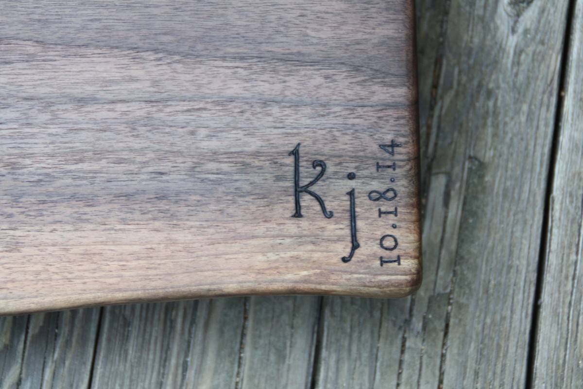 Initial Monogram on Black Walnut