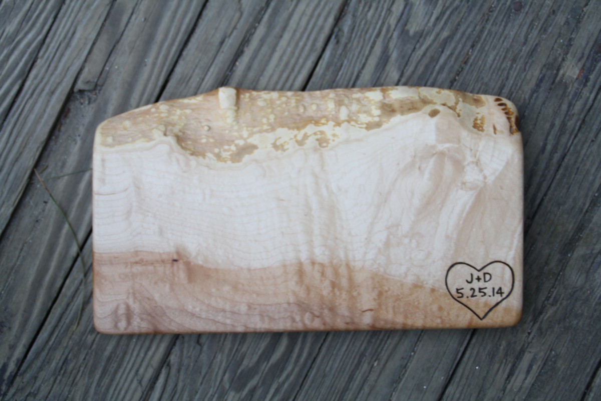 Quilted Maple- Hert with Initals