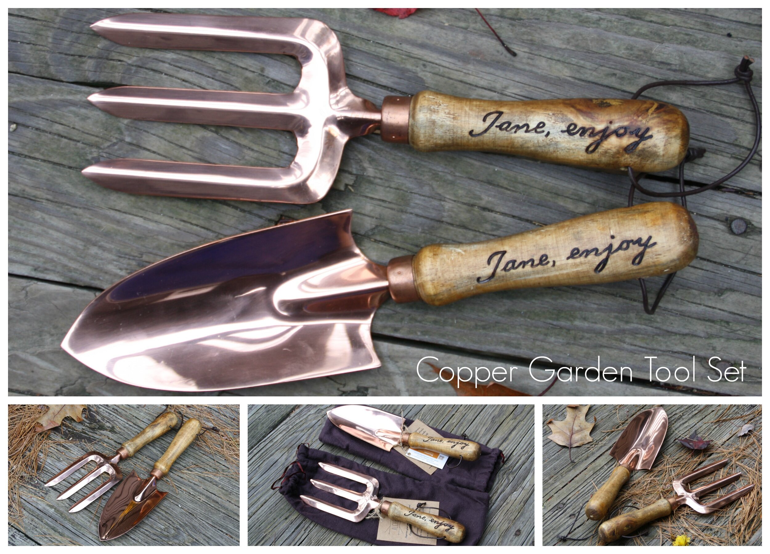 Personalized Copper Garden Tool Set