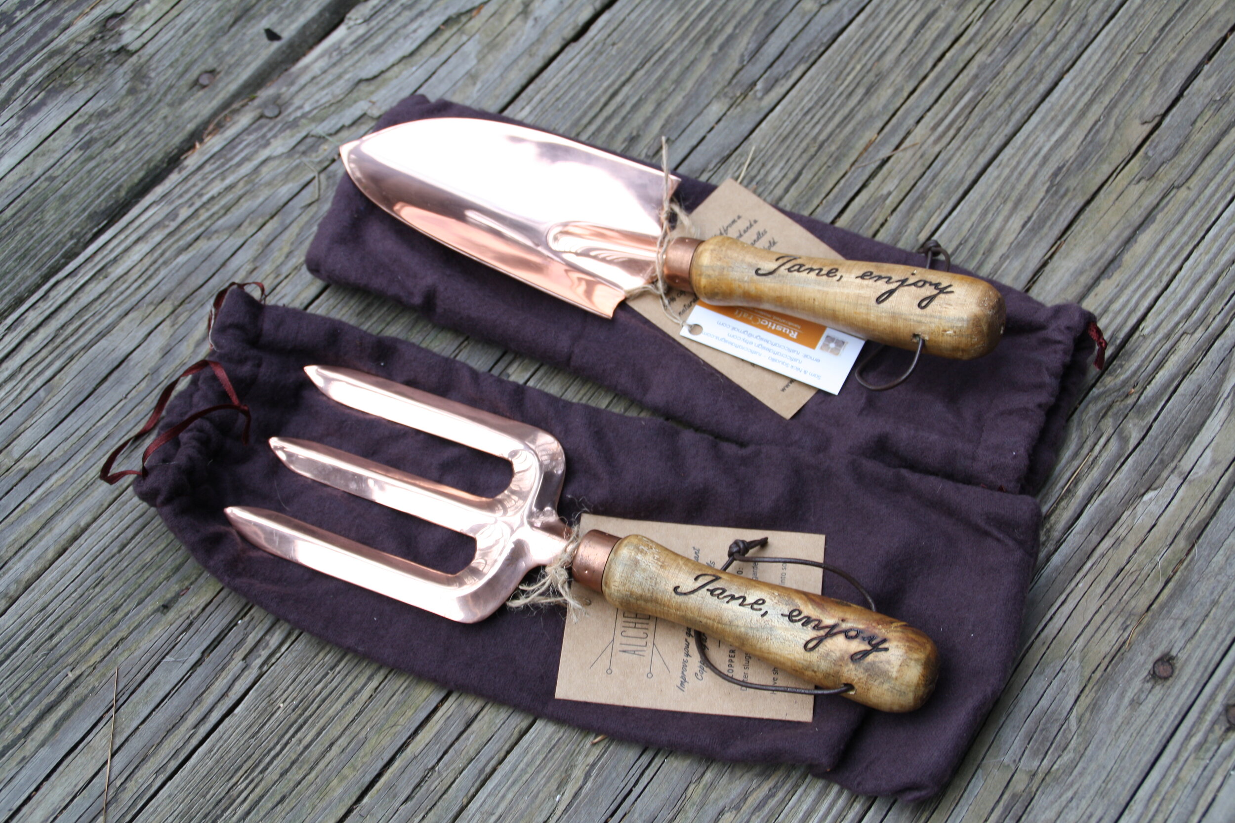 Personalized Copper Garden Tool Set