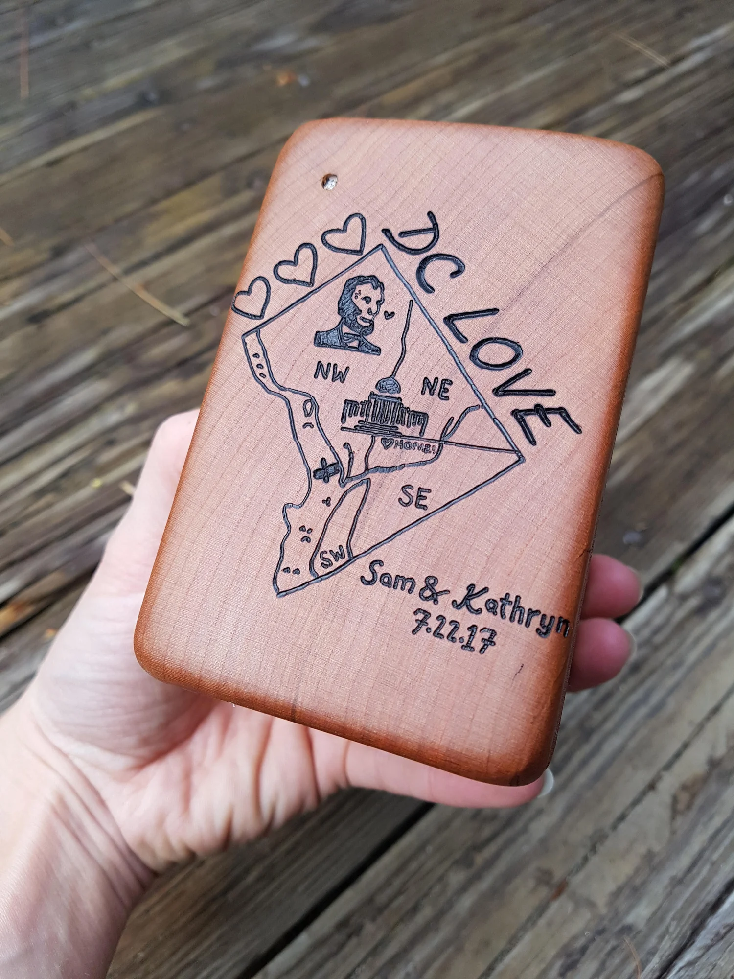 Wood Ring Box- Double Ring Box- Rustic Wedding Personalized Ring