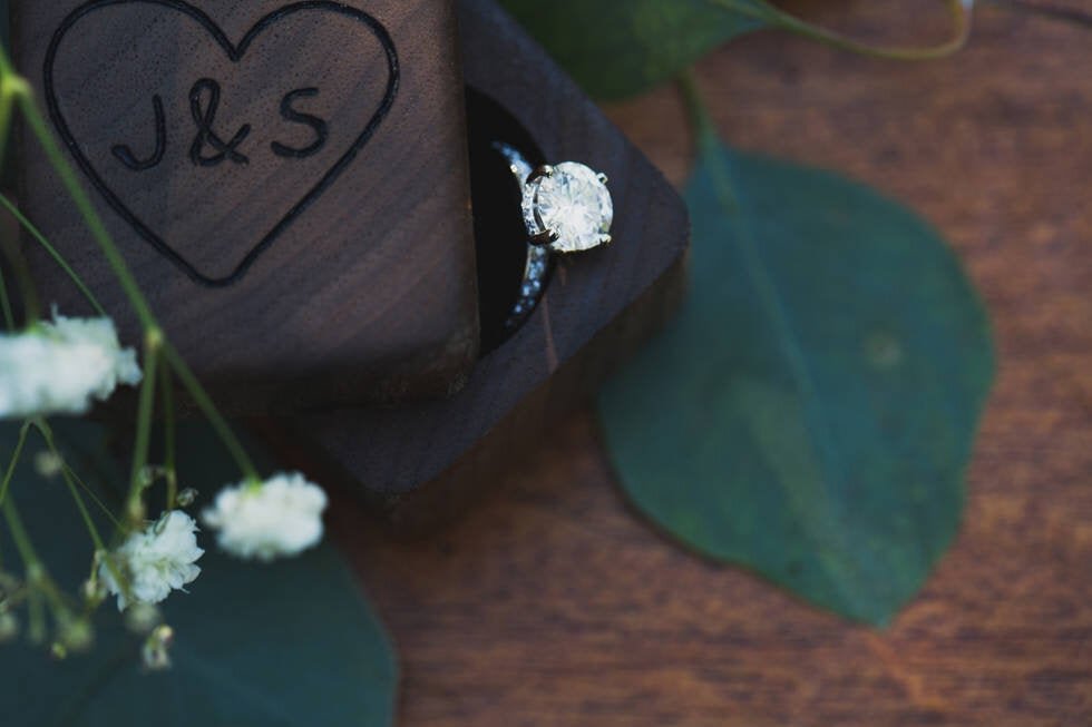 Wedding Ring Box- Engagement Ring Box- Rustic Wood - Mini Ring