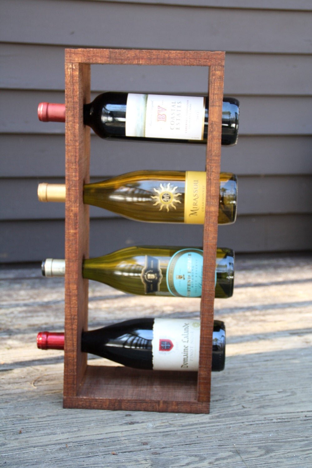 Wood Wine Rack- Stand or Wall Hanging - Unique Wedding Gift - 5th