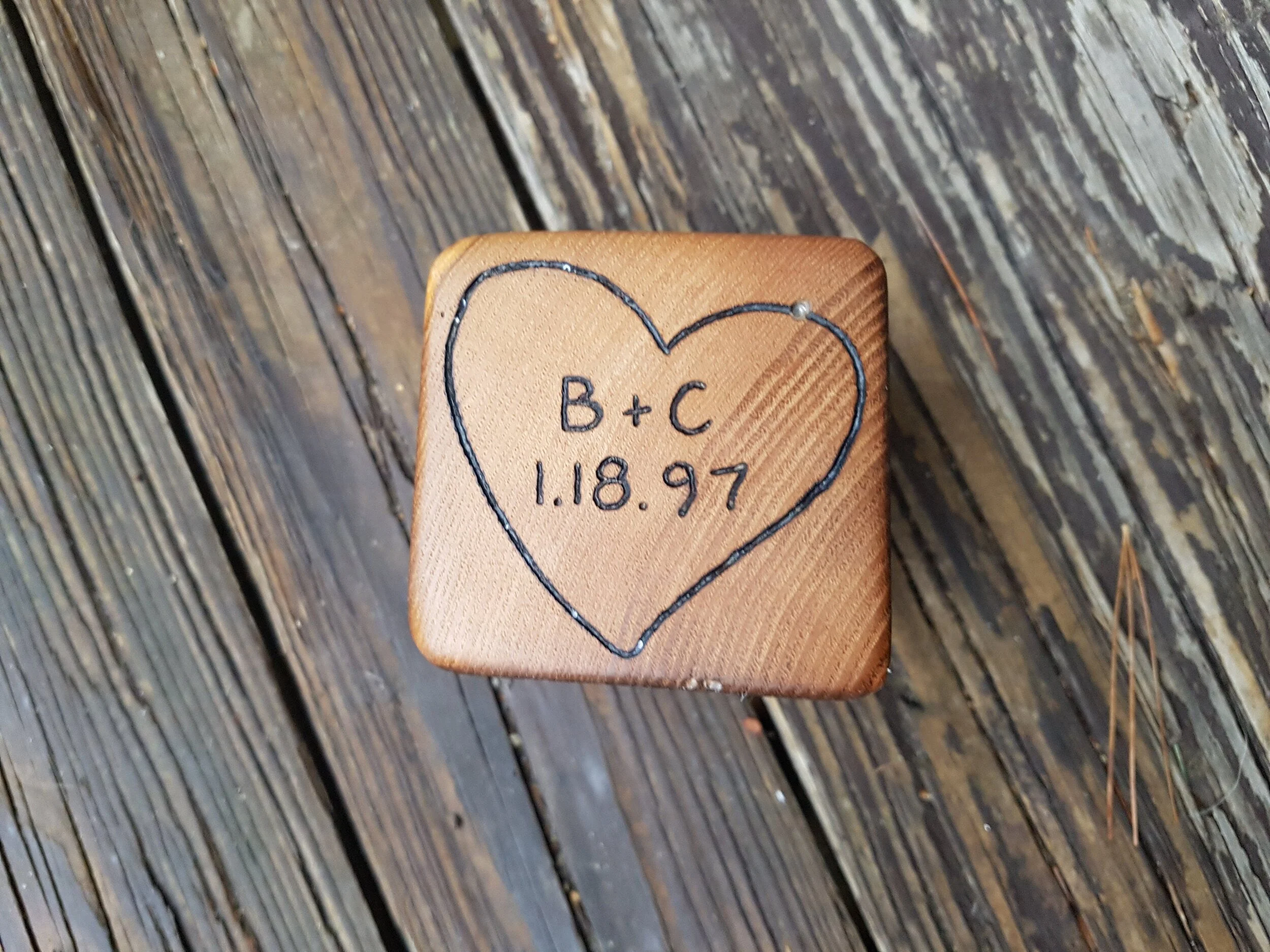 Wedding Ring Box- Personalized Wood Ring Box- Rustic Wedding