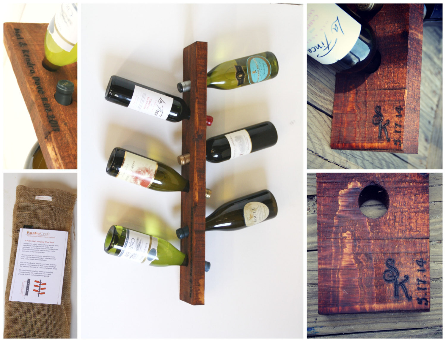 Dark Rustic Wine Rack Housewarming Gift Wine Holder Reclaimed Wood Pallet Wine Rack