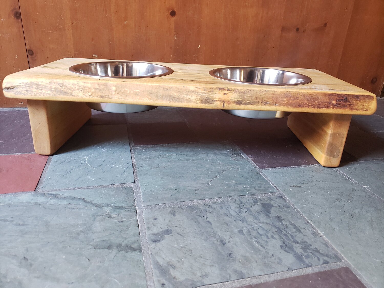 Large Dog Dish Holder, Wood Dog Feeder With Bowls