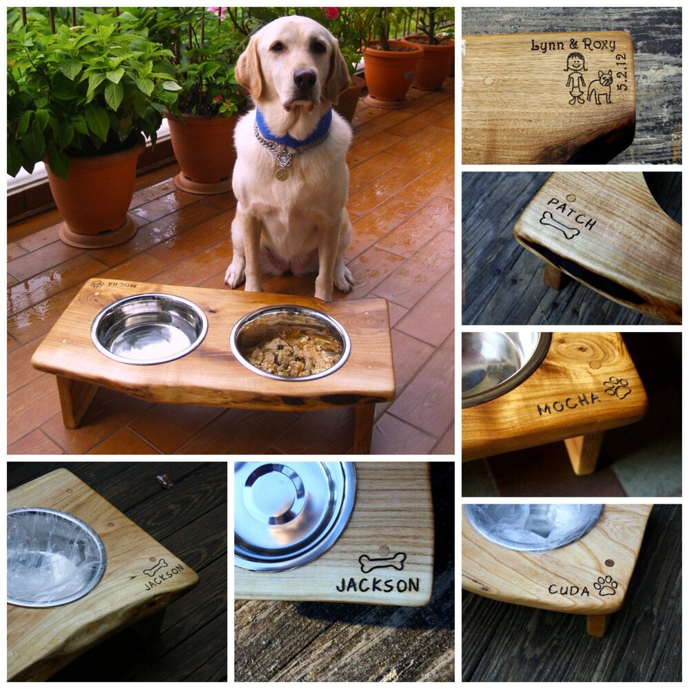 Dog Feeder- Rustic Elevated Single Bowl - Premium Hardwood - Personalized Pet  Bowl -Raised Pet Feeder — Rusticcraft Designs