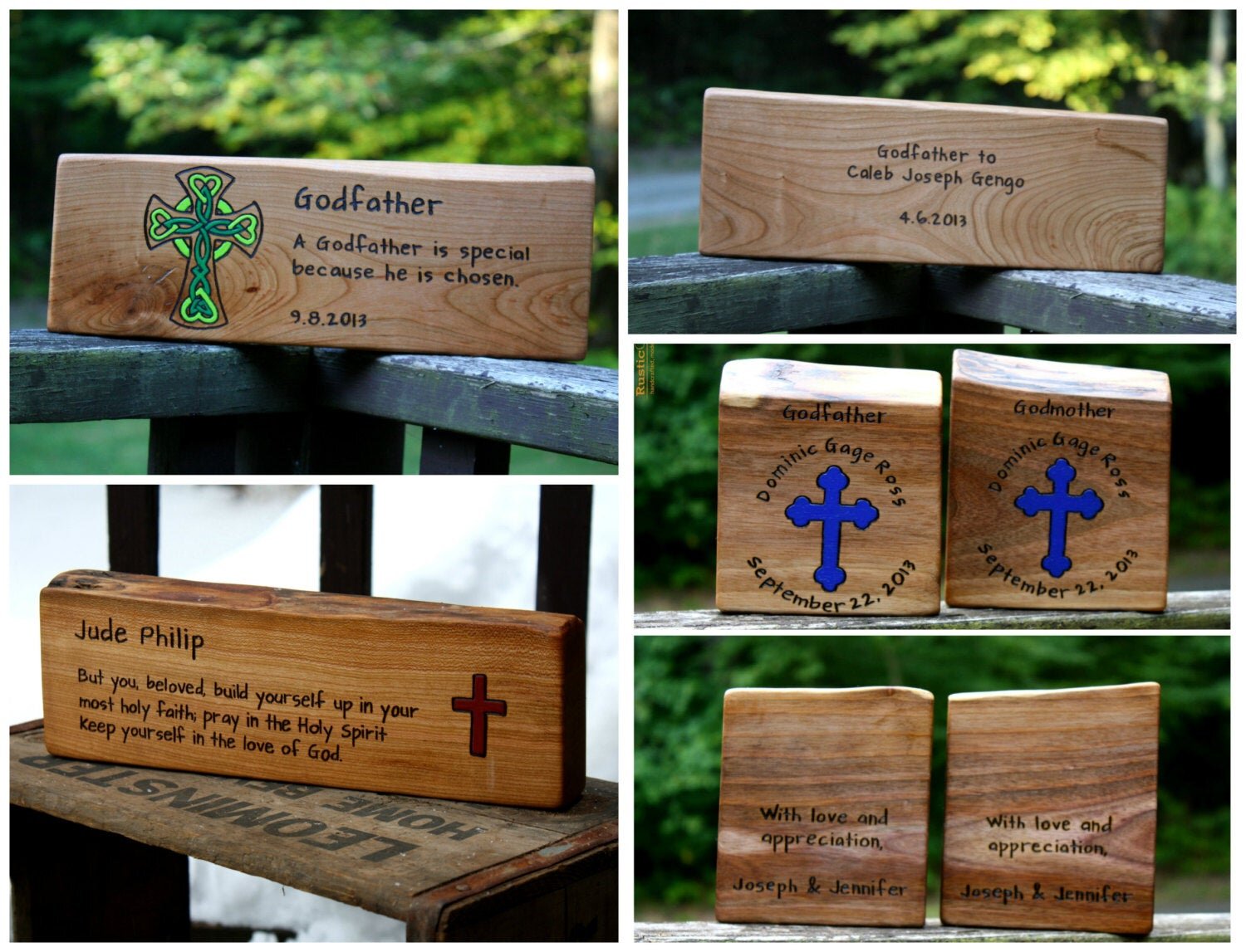 Personalised Godparent Christening Gift Handmade Wooden Keepsake Gift   Sign 
