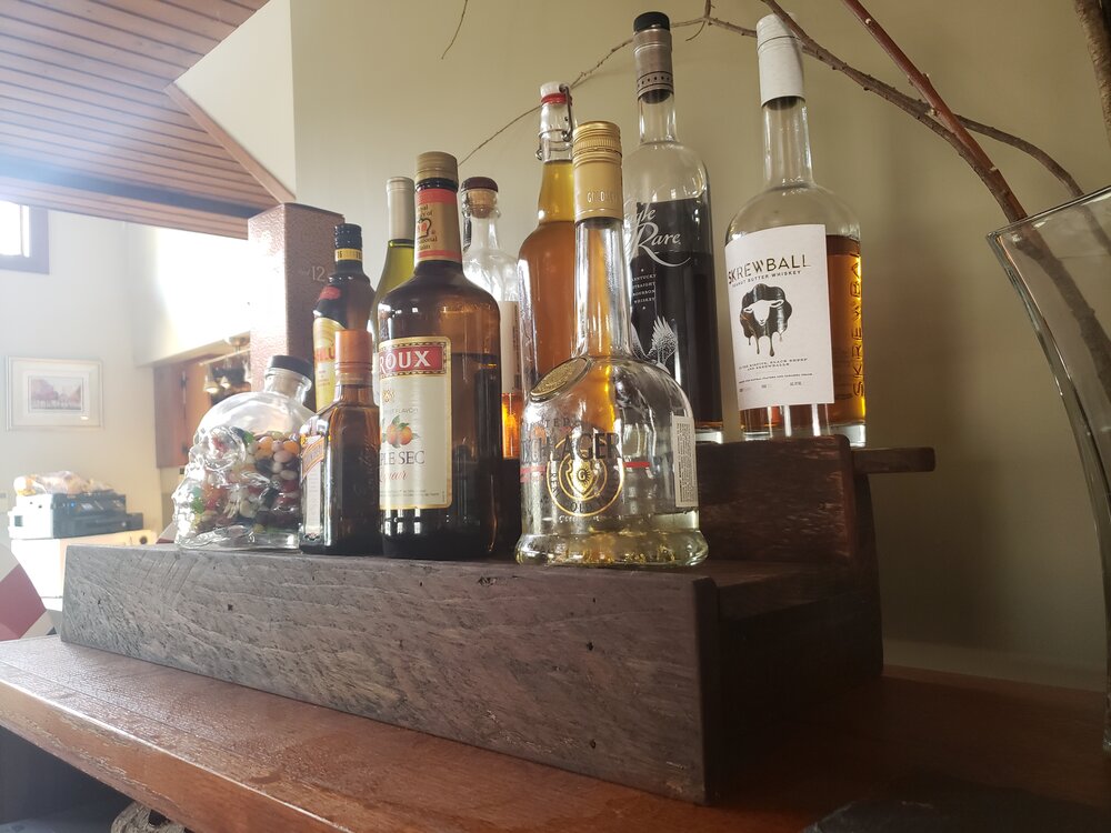 DEEP Wood shelf- Liquor Bottle Shelf- Wine Bottle Shelf- Made to order- Rustic Wood- Single Shelf, Double Shelf &amp; Triple Shelf Options 