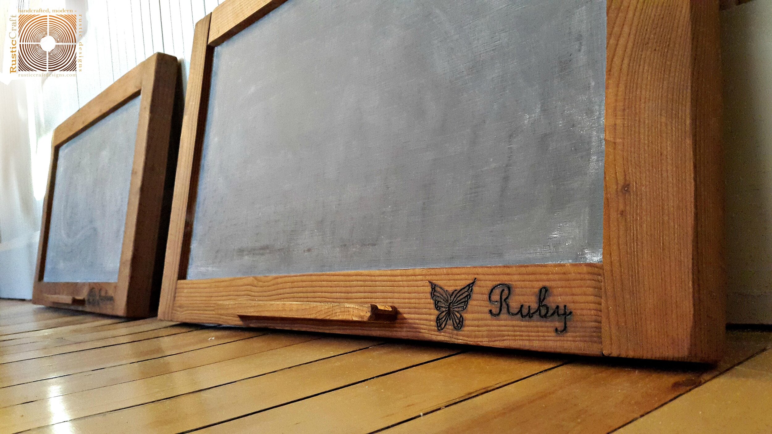 Large Horizontal Tray Chalkboard with Engraving