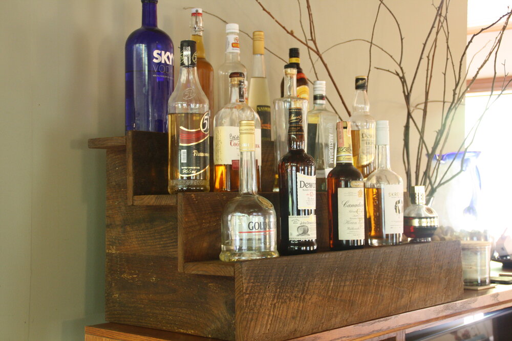DEEP &amp; TALL Wood shelf- Liquor Bottle Shelf- Wine Bottle Shelf- Made to order- Rustic Wood- Single Shelf, Double Shelf &amp; Triple Shelf Options  