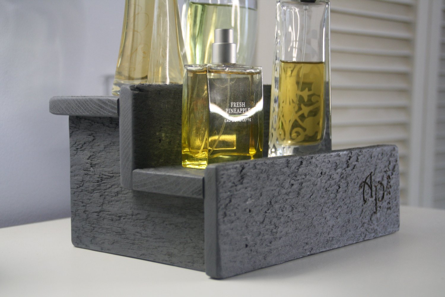 Cologne Bottle Wood Shelf Perfume Bottle Organizer Organize Cologne Bottles  With a Rustic Wood Single, Double or Triple Shelf 