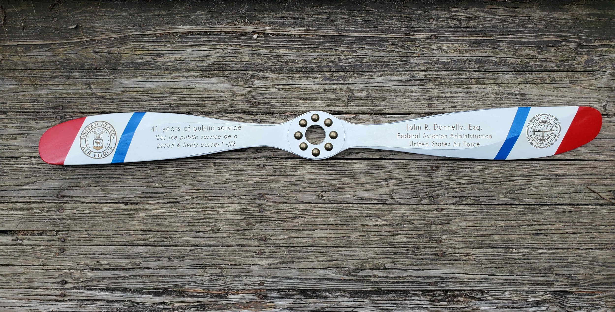 46in Distressed White Airplane Propeller