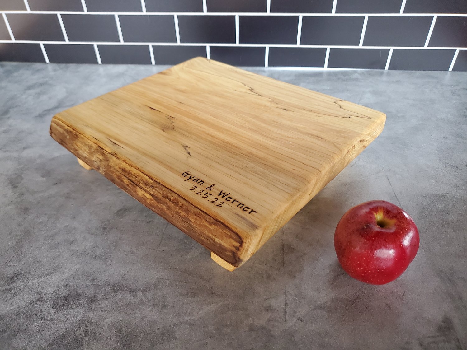 Thick Tiger Maple Cutting Board with Organic Live Edge