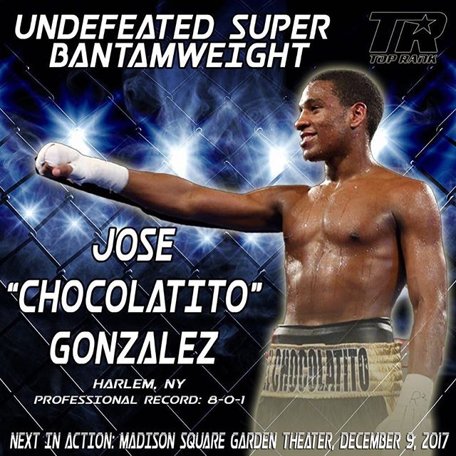 Come out and support my brother @chocolatitojg fighting December 9 at MSG on the @lomachenkovasiliy and @rigoelchacal305 undercard 💪🏼👊🏼