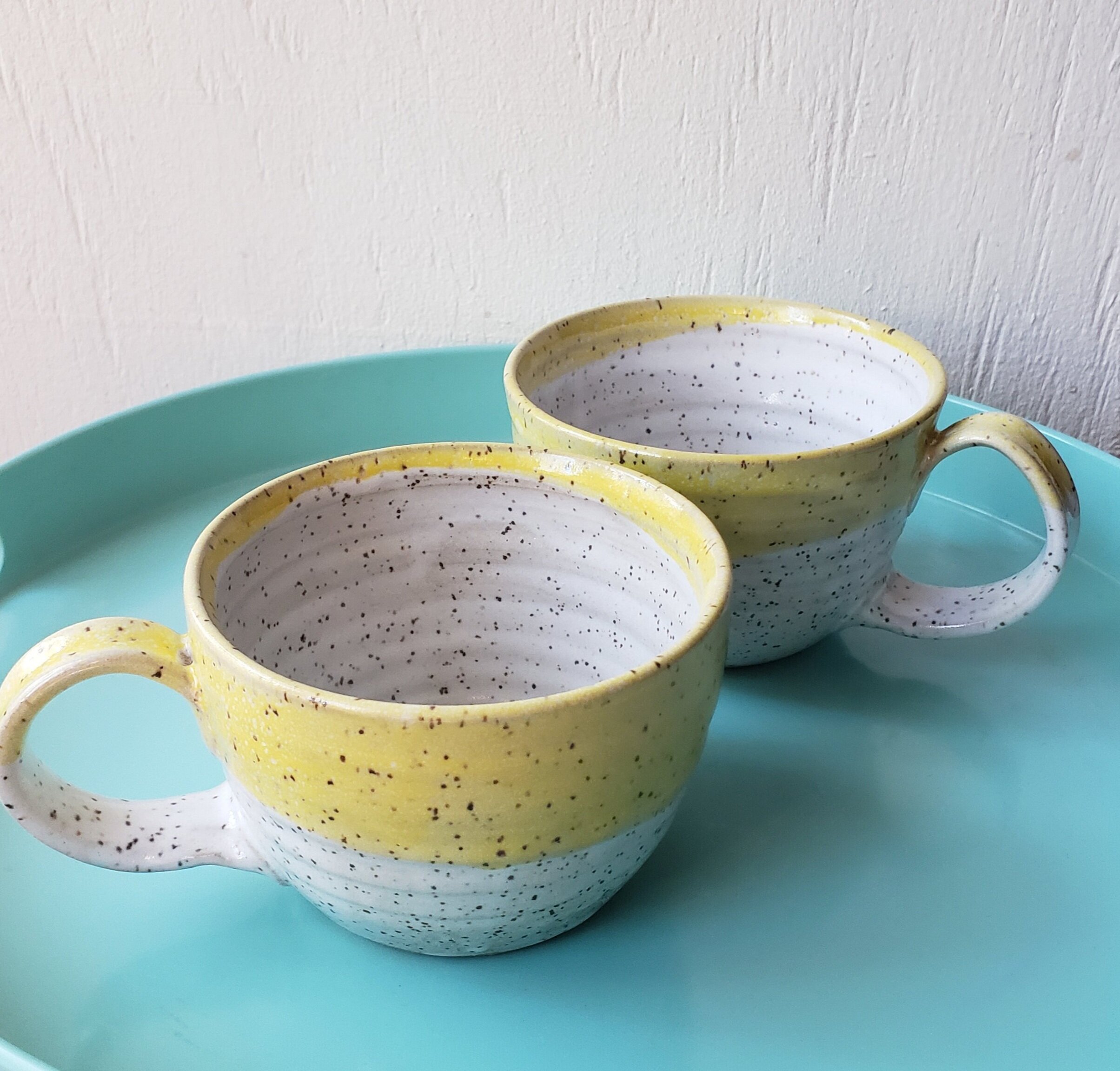 Speckled dip mugs