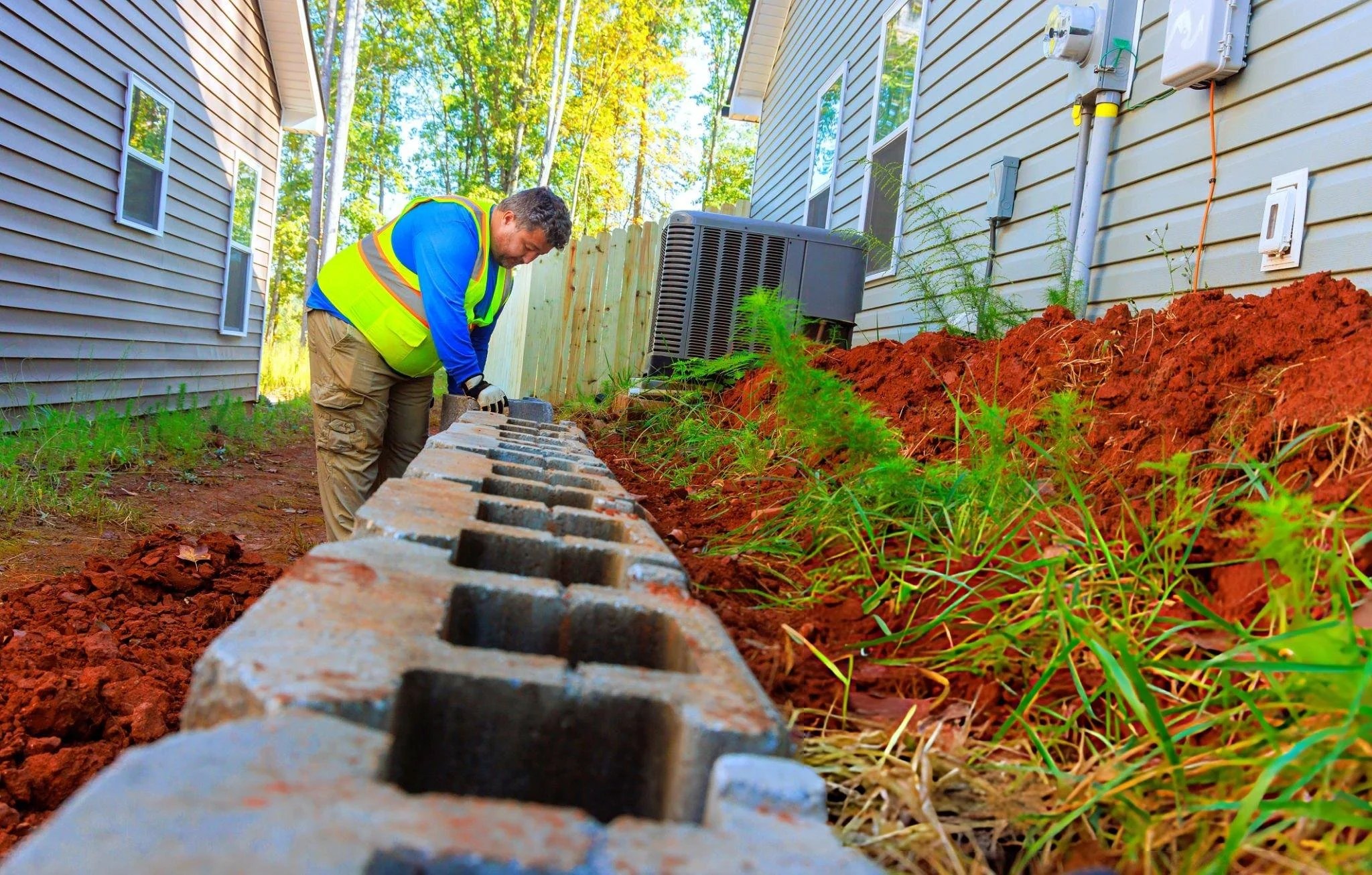 retaining wall installation