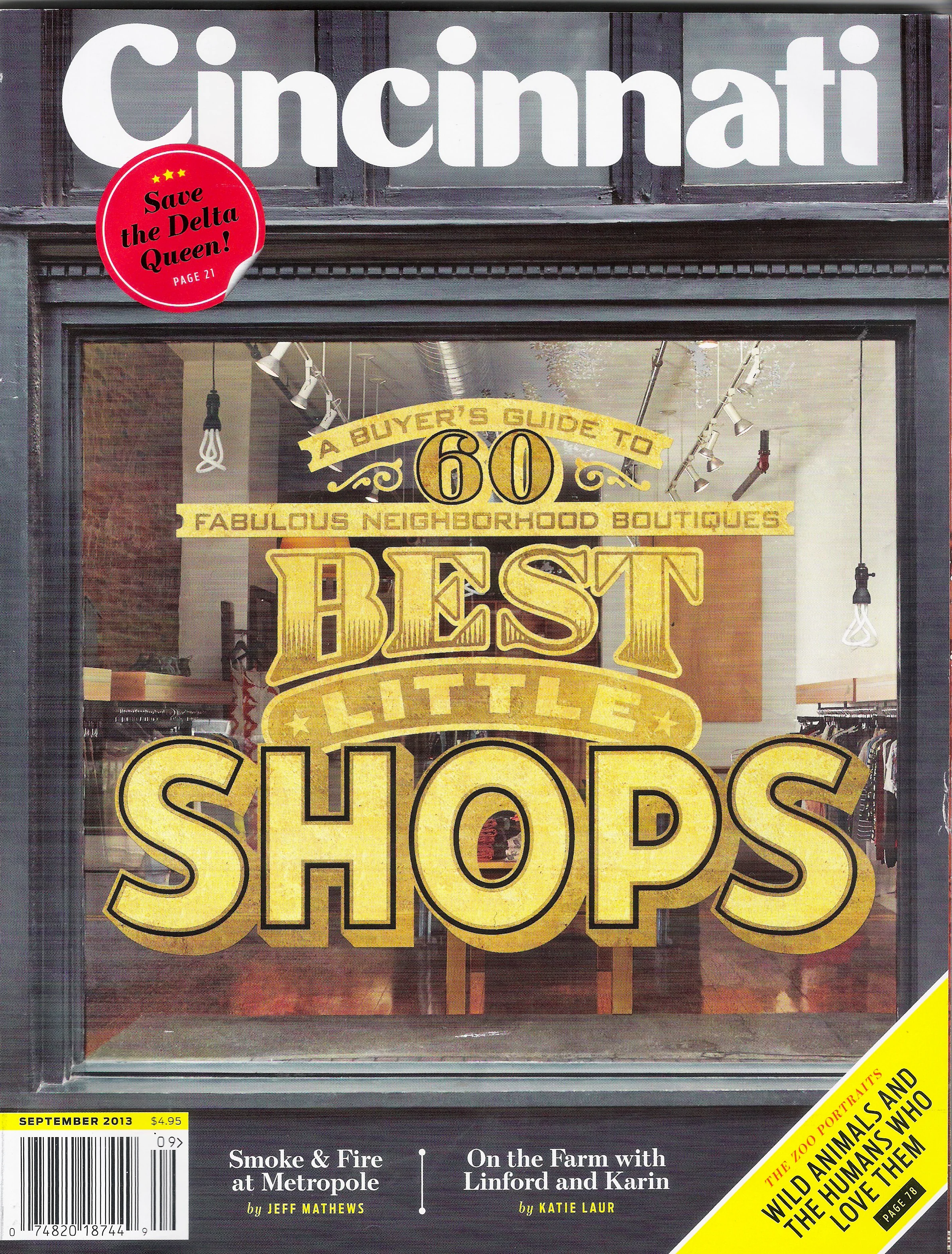 2013 September edition Cincinnati Magazine Best little shops
