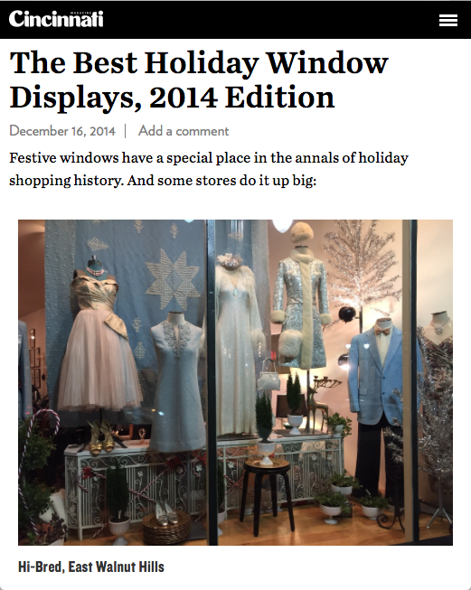 2014 December Cincinnati Magazine Best Holiday window displays