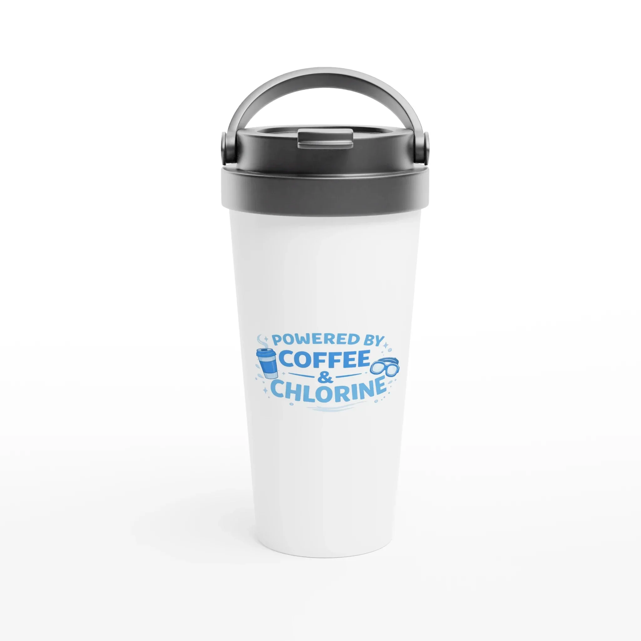 Powered by Coffee &amp; Chlorine Travel Cup