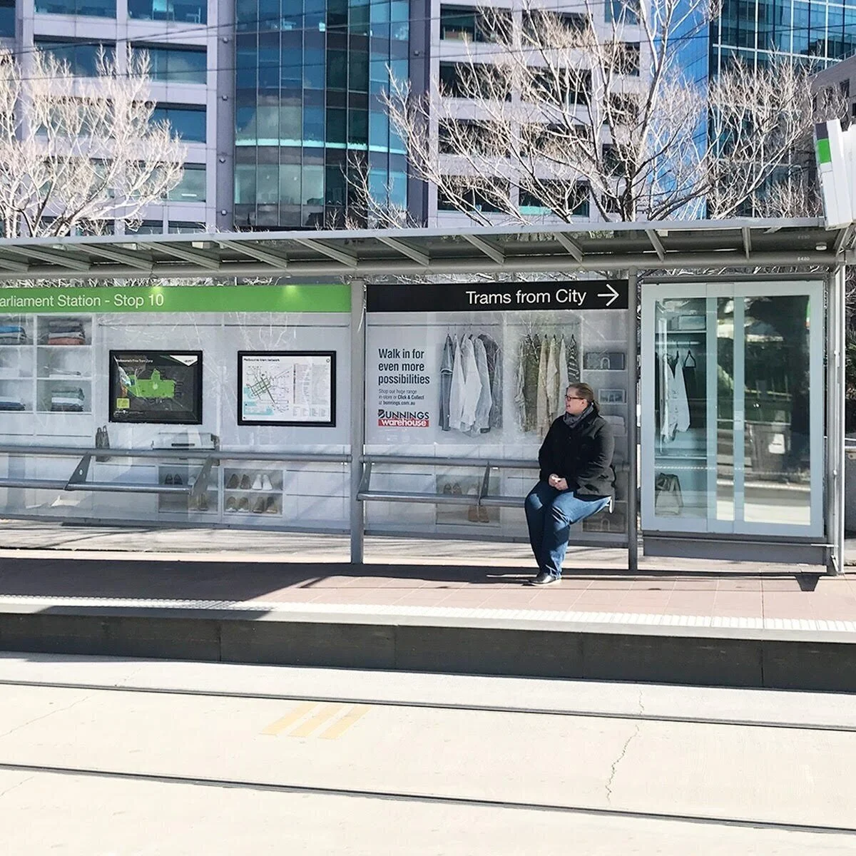 Tram stop takeover for Bunnings Wardrobe storage