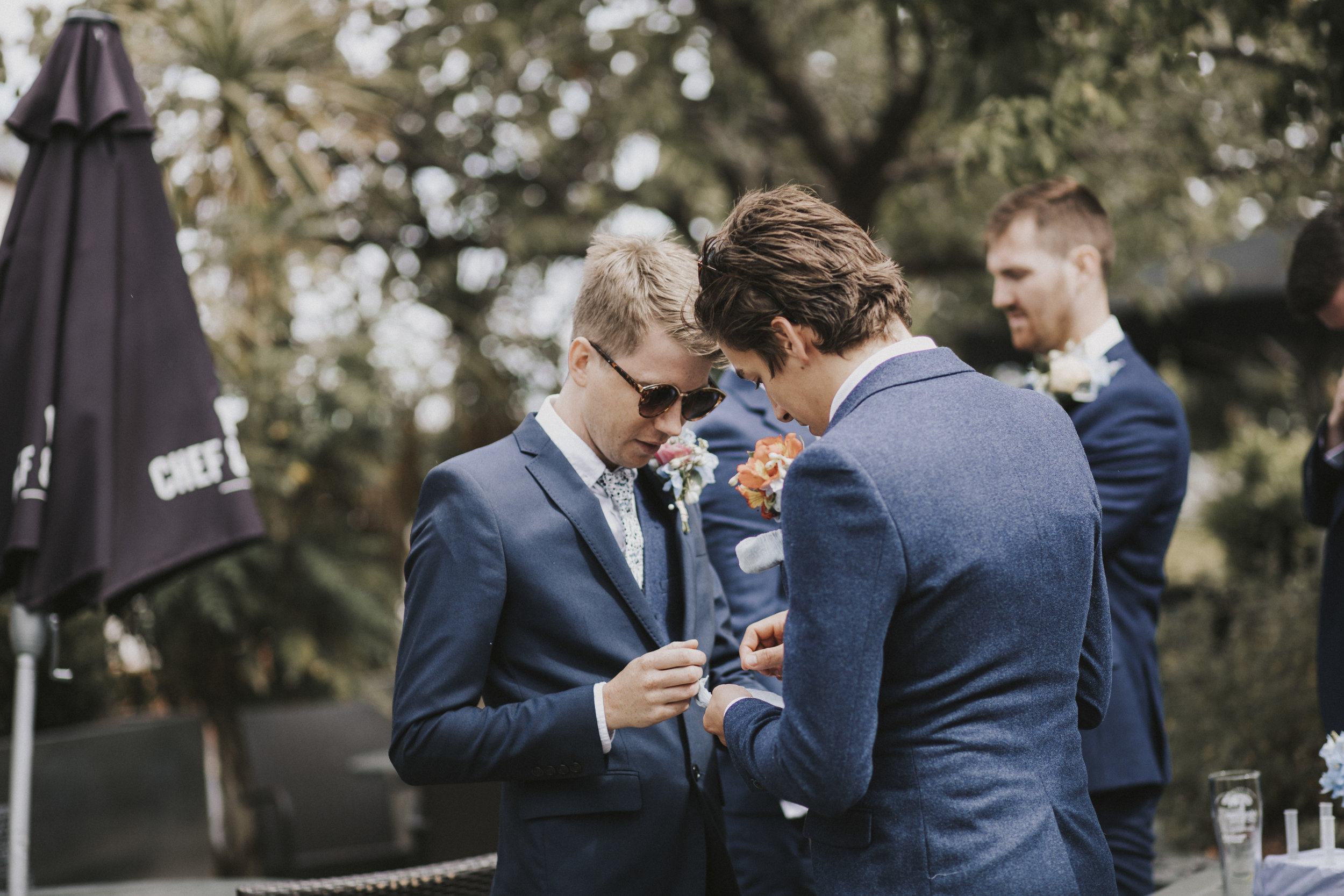 Groom prep on the wedding day