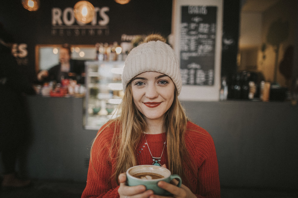 Brook in vegan coffee shop